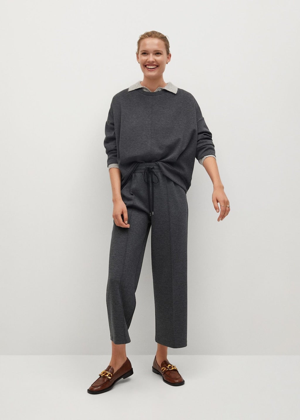 mango elastic waist pants