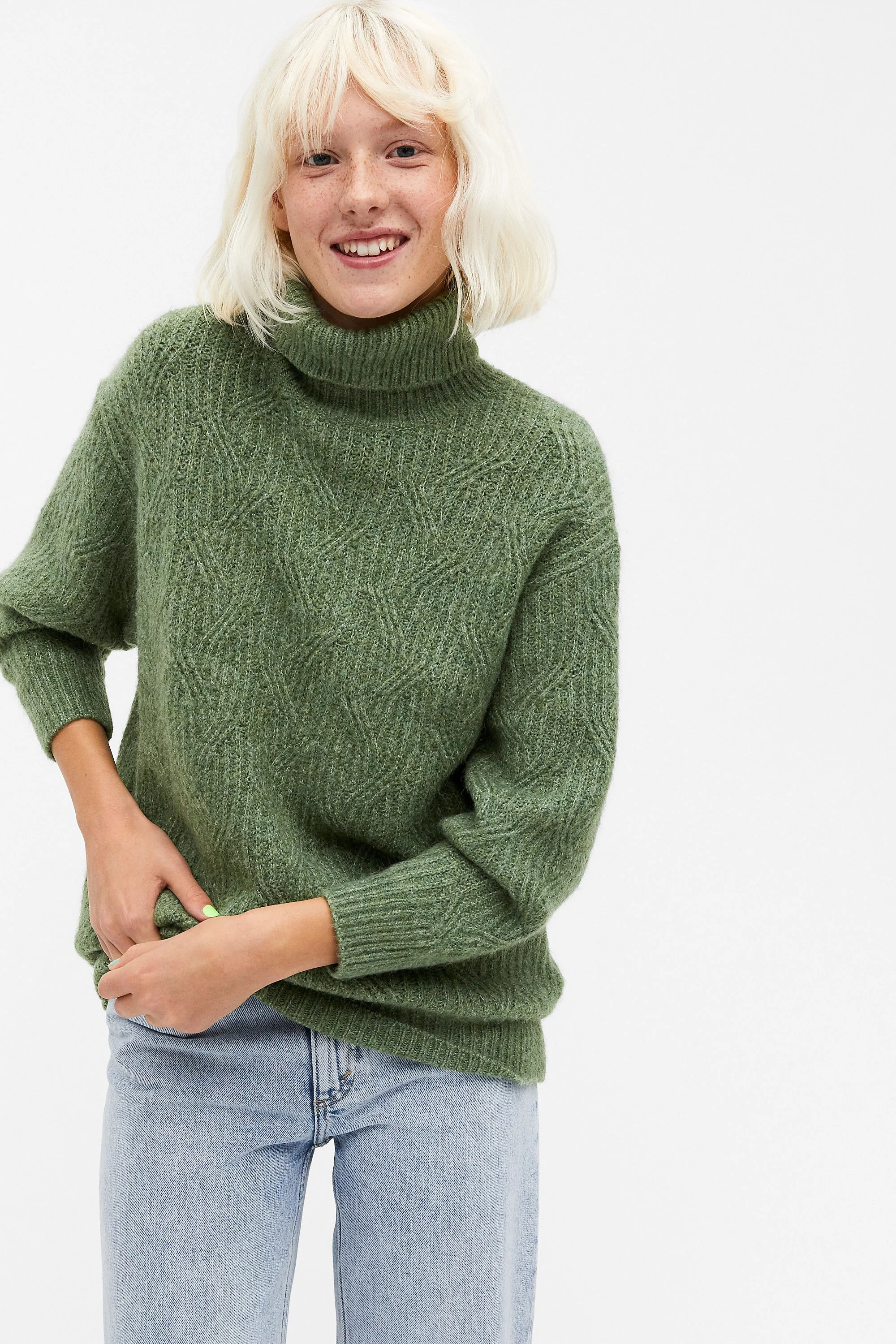 Monki Heavy knit turtleneck sweater