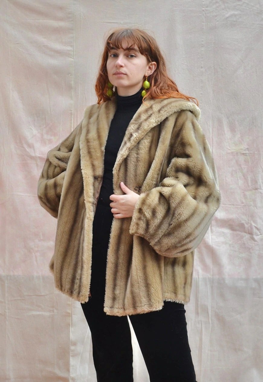 70s vintage fakefur coat