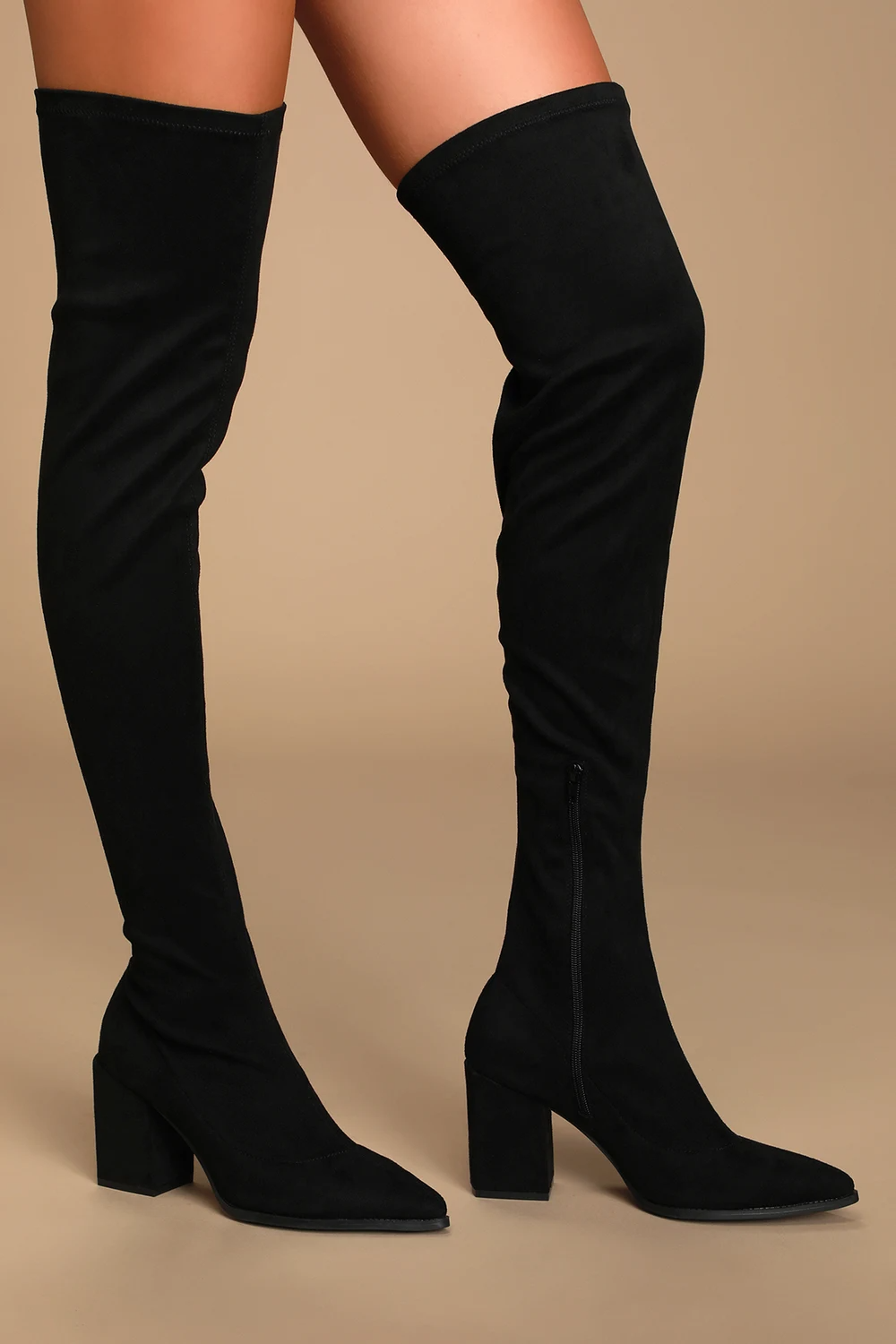 RizaBina Women Fashion Hidden Medium Heel Long Boots Thigh High 