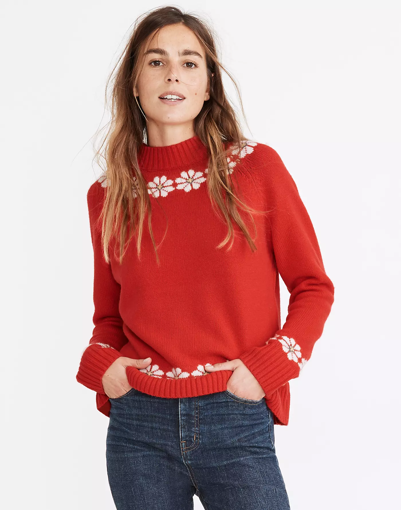 Madewell + Floral Hazelwood Pullover Sweater