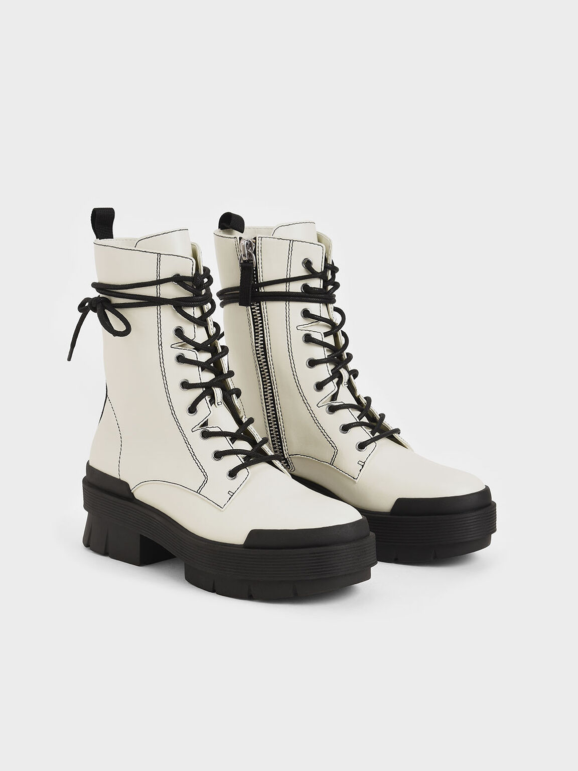 trendy lace up boots