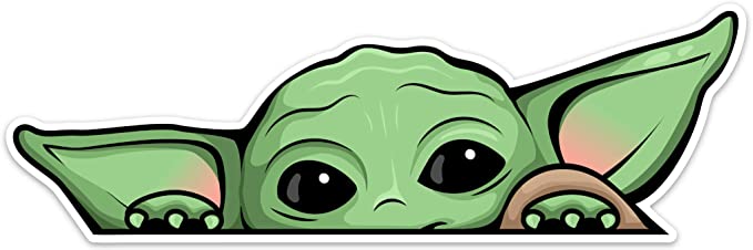 Saturdays Co Peeking Baby Yoda Window Cling Saturdays Co Peeking Baby Yoda Window Cling