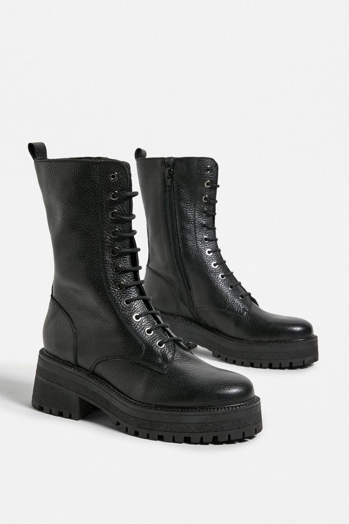 silver street chunky lace up boot