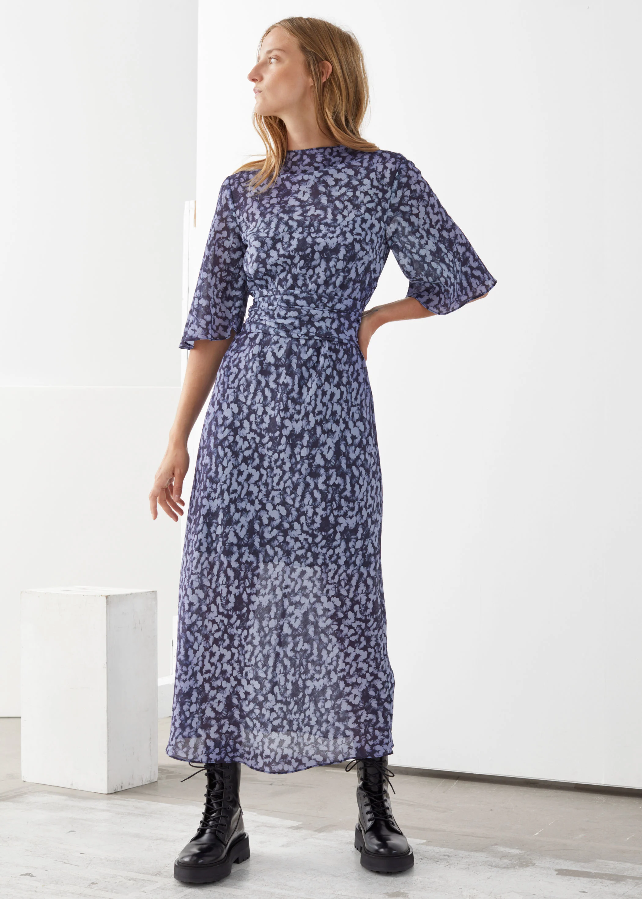 Belted clearance midi dress