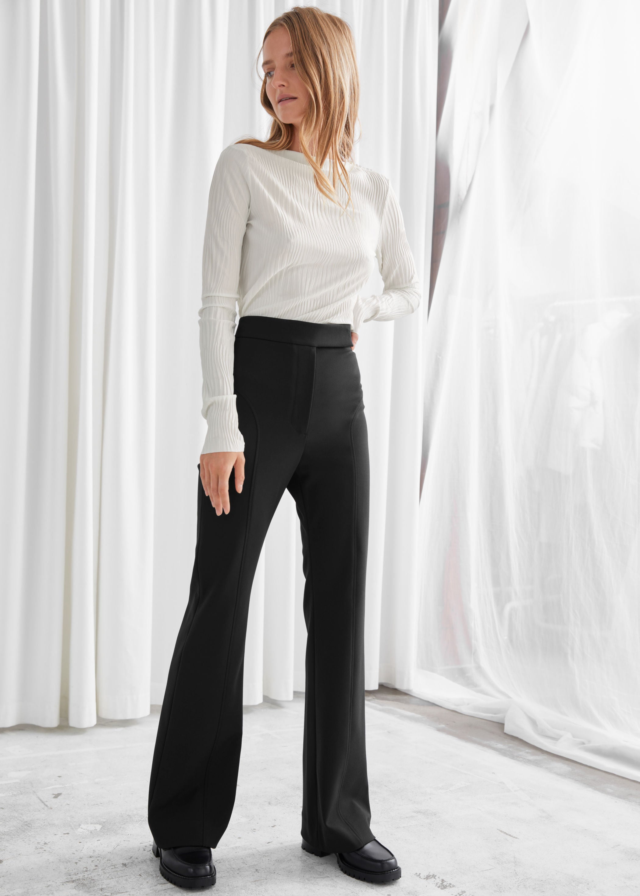 petite flared trousers