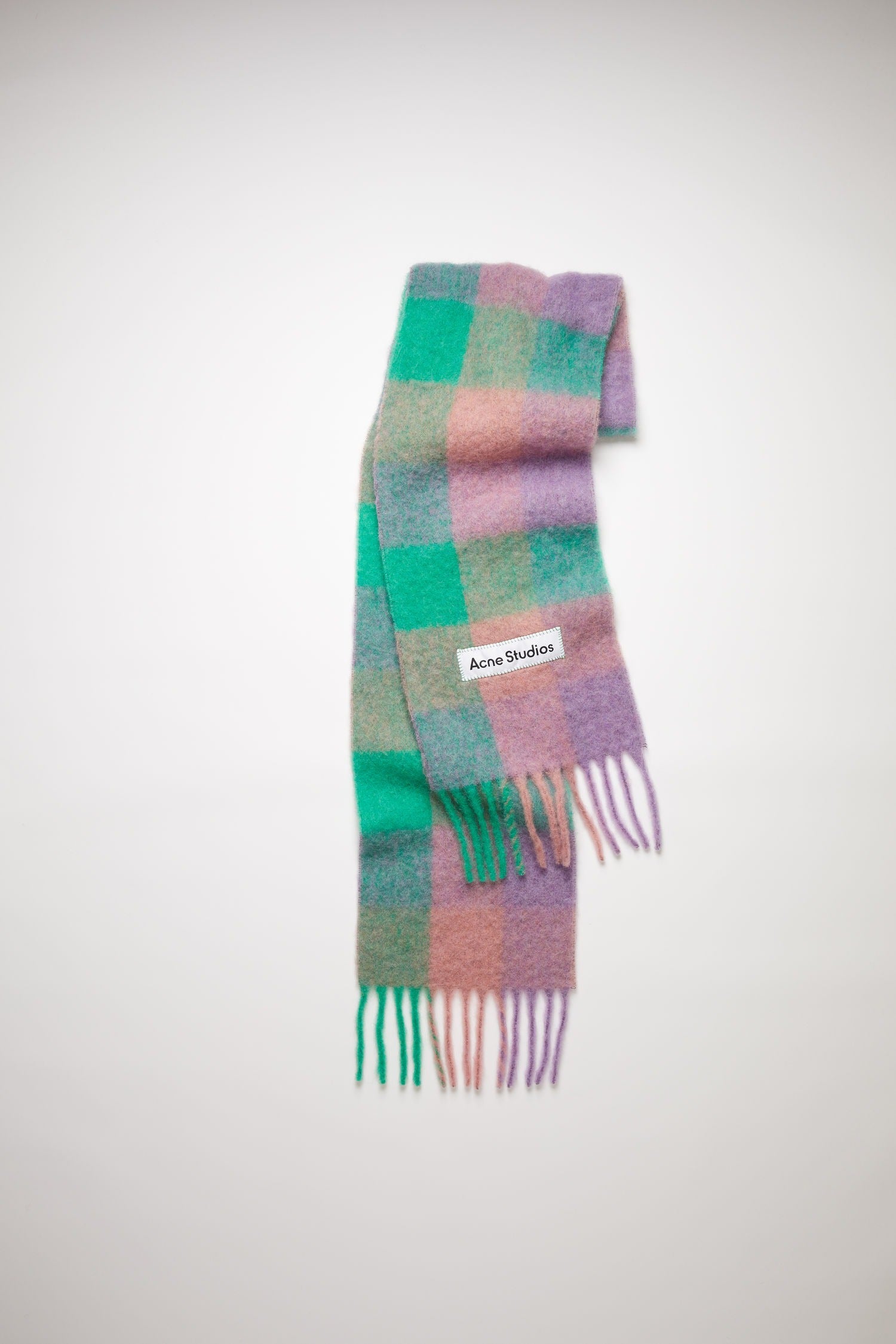 Acne Studios + Large check scarf lilac purple/green/pink