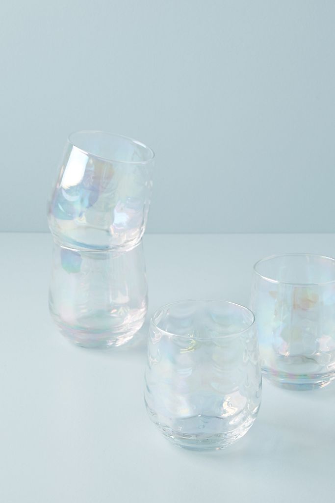 Gather by Anthropologie + Iridescent Stemless Wine Glasses