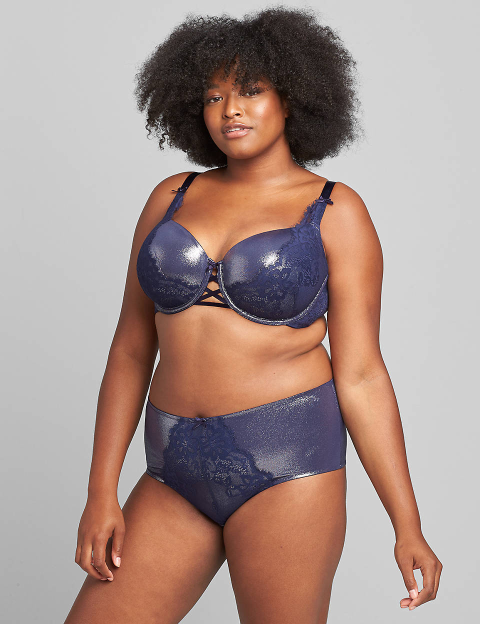 Cacique + Metallic Foil MidWaist StrappyBack Cheeky Panty