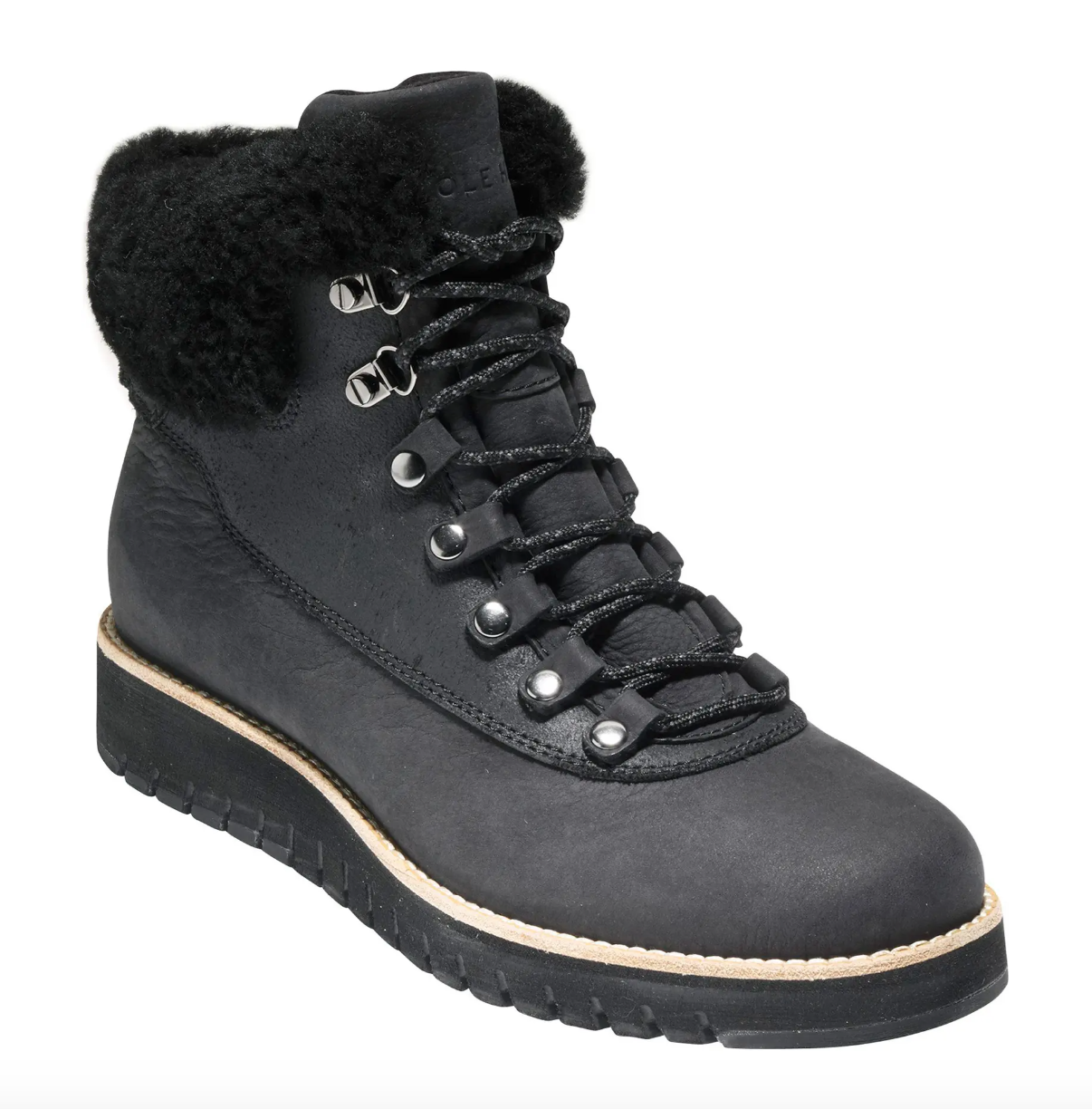 Grandexpløre genuine shearling trim 2025 waterproof hiker boot cole haan