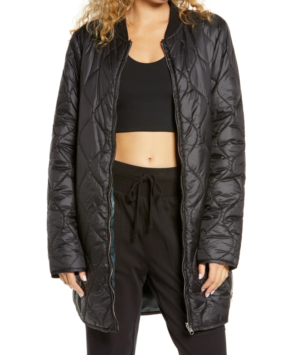 Zella Reversible Quilted Long Jacket