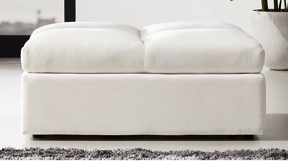 CB2 Chill Ivory Ottoman