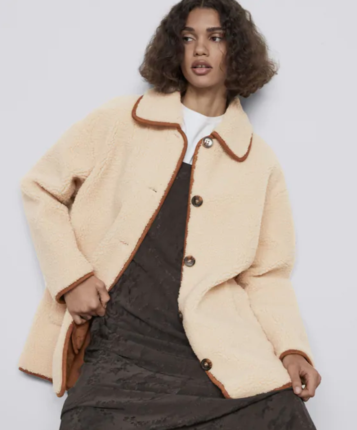 Fleece sales coat zara