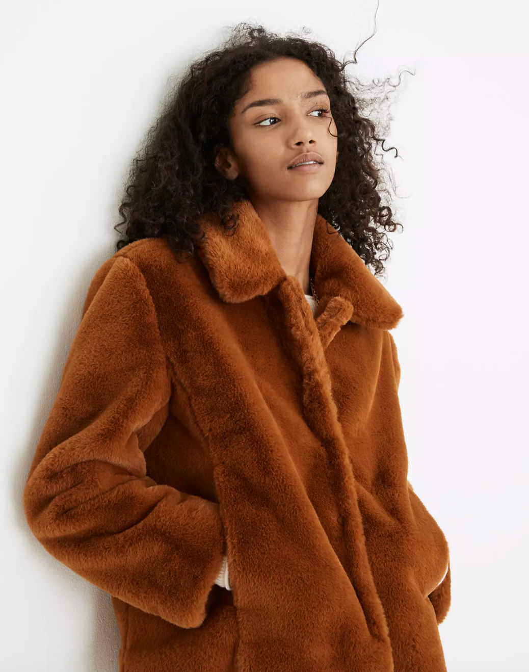 Madewell + Faux-Fur Crop Coat