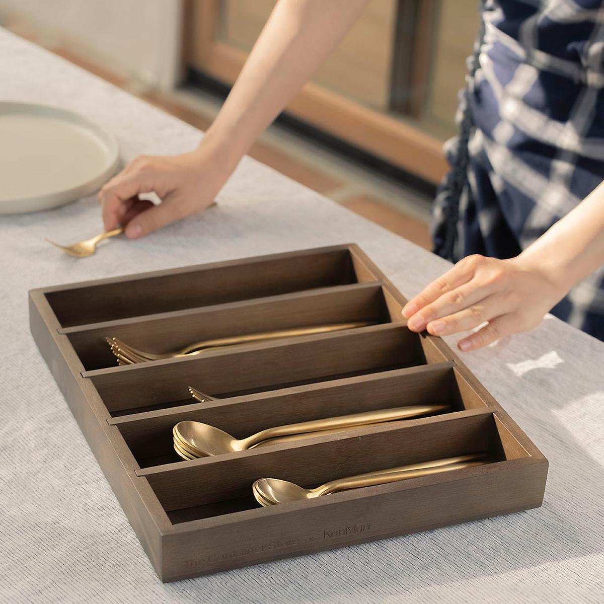 Marie Kondo + Marie Kondo Narrow 2Tier Bamboo Flatware Tray