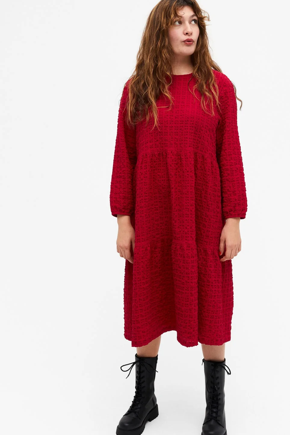 Monki + Textured Maxi Dress
