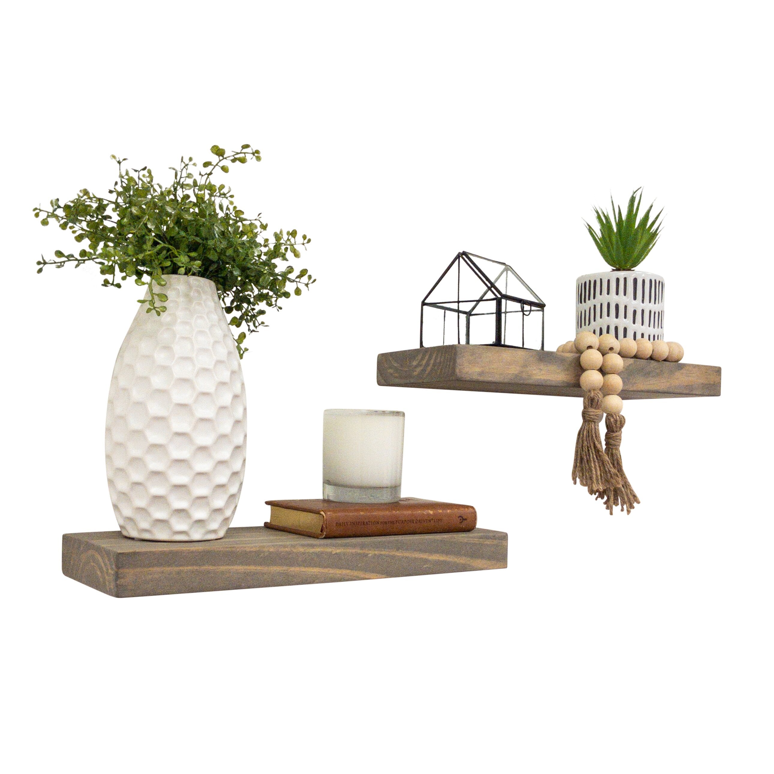 Gracie oaks evonne 2 piece on sale pine solid wood floating shelf
