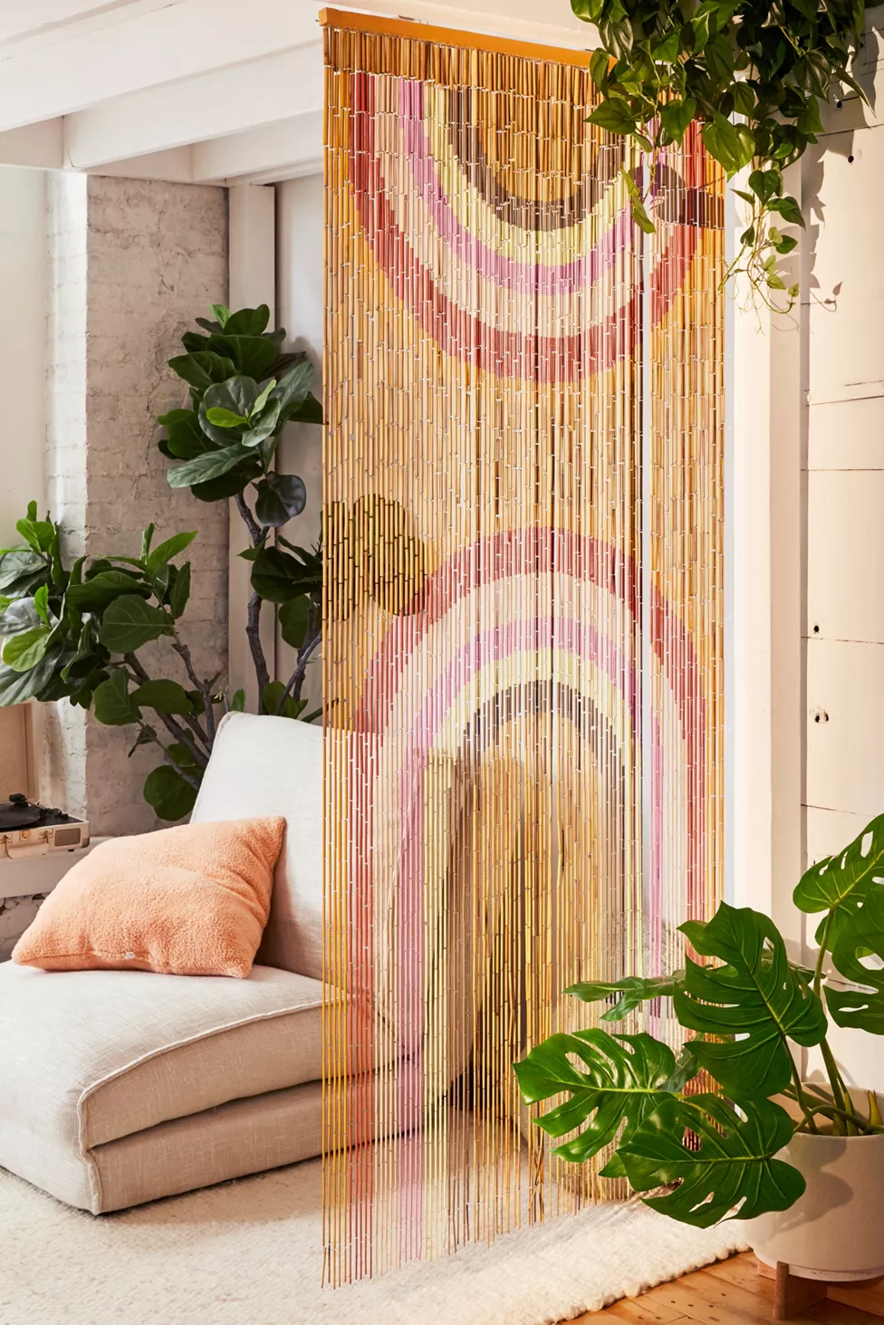 Urban Outers Rainbow Bamboo Beaded Curtain
