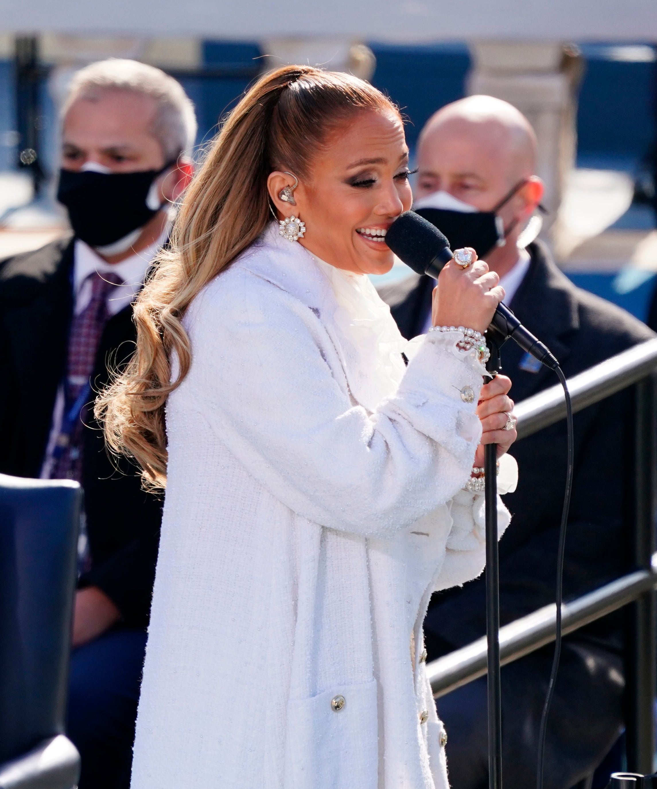 Jennifer Lopez White Chanel Inauguration Day Outfit