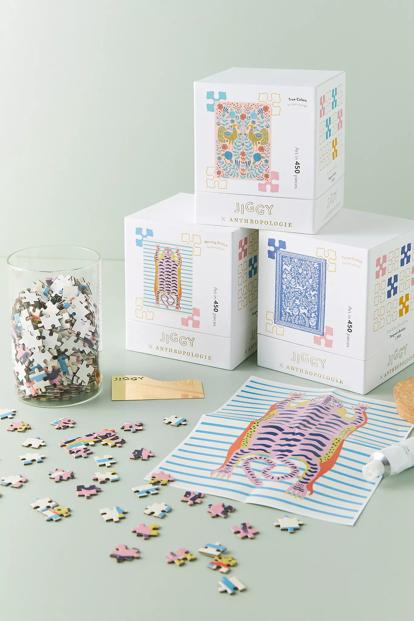 Jiggy + Art Puzzle and Glue Set