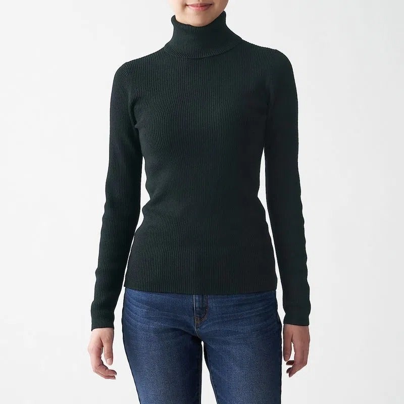 Muji Non Itchy Turtle Neck Rib Sweater