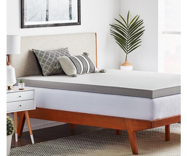 Lucid + Bamboo Charcoal Memory Foam Mattress Topper