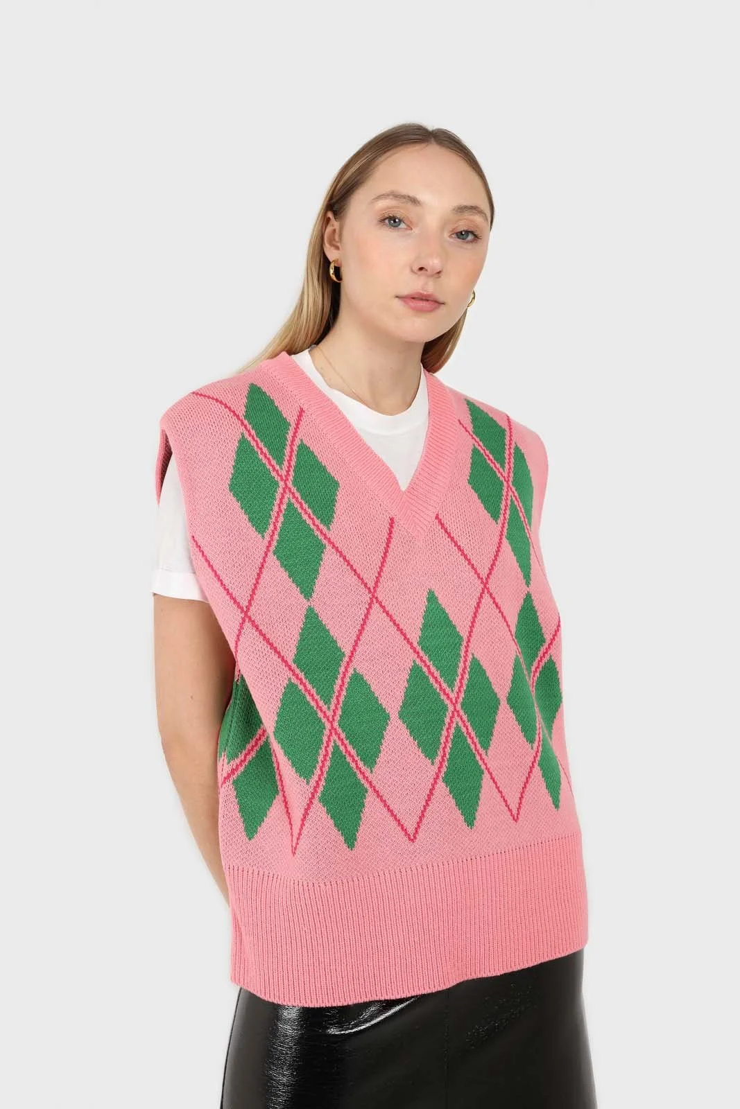 pink and green sweater