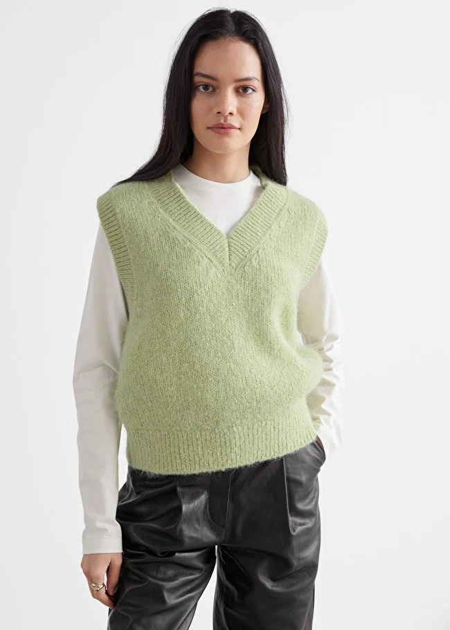 Universitet Eddike kat &amp; Other Stories + Oversized Wool Knit Vest
