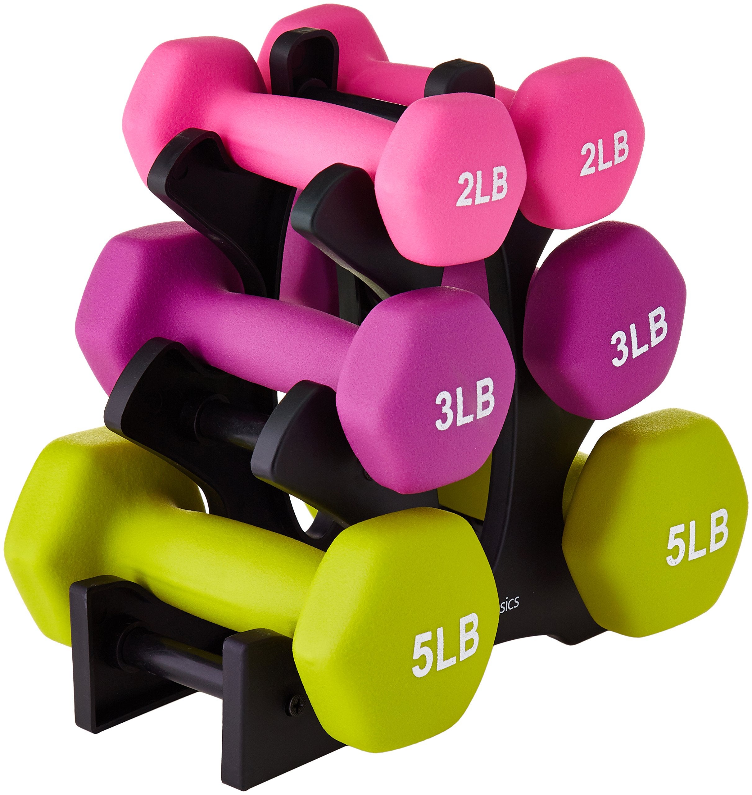 Amazon Basics Neoprene Coated Dumbbell Hand Weight Set