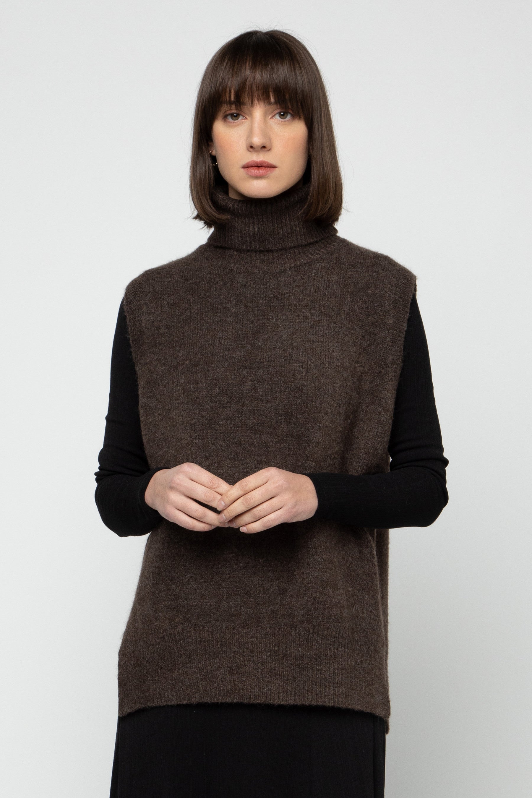 sweater vest with turtleneck