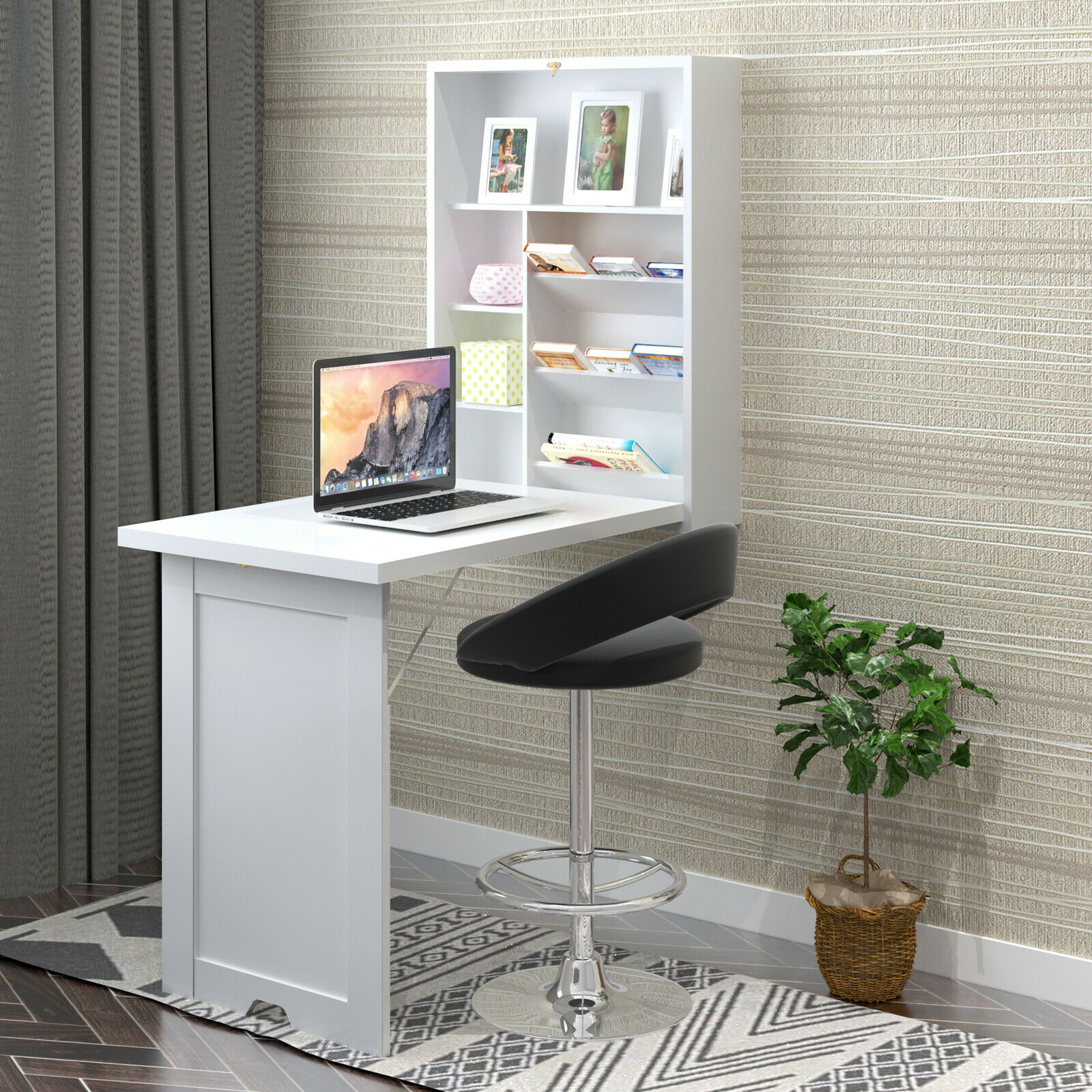 Small Bedroom Desk Space Saving Study Table Computer Home Office Room Furniture 