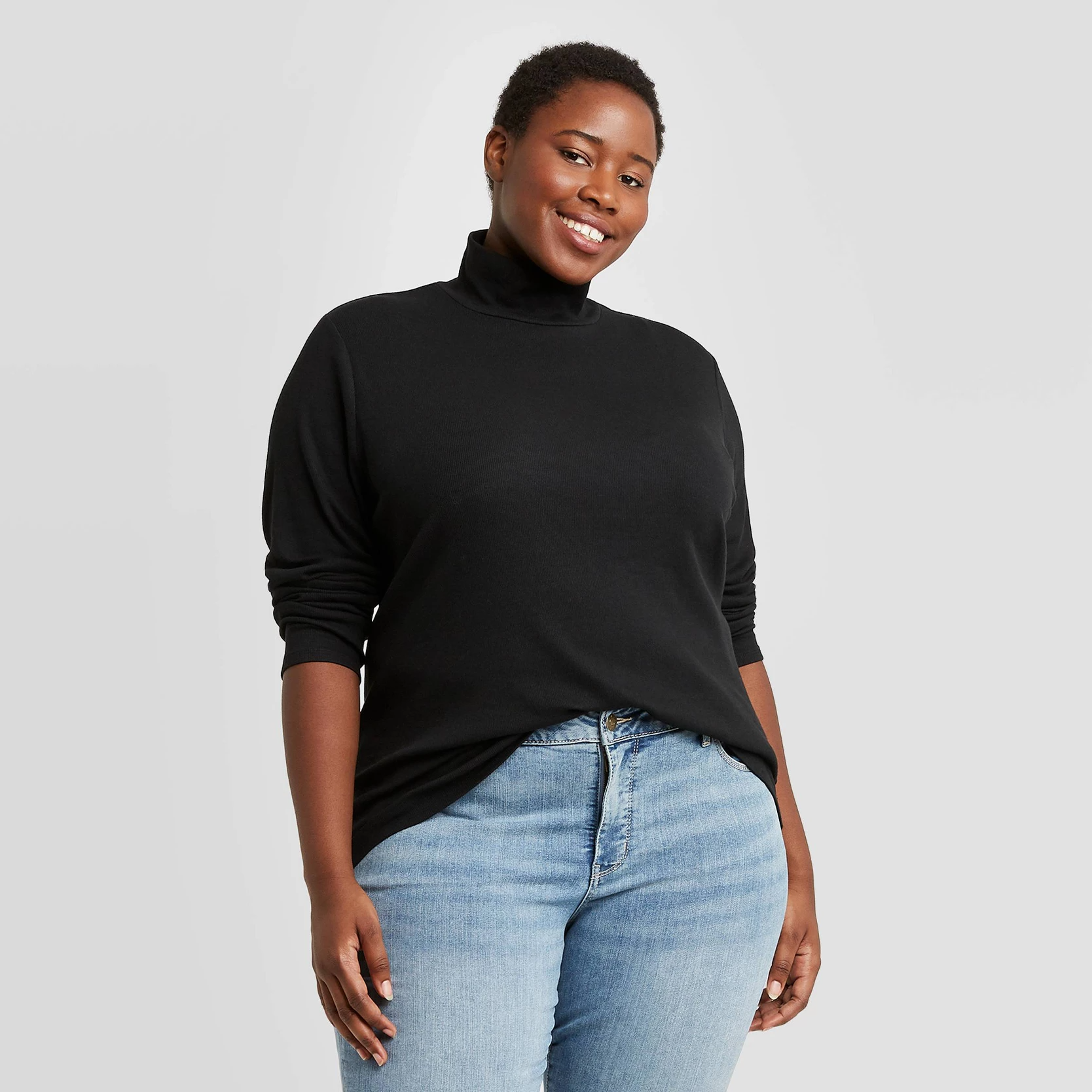 black turtle neck tops