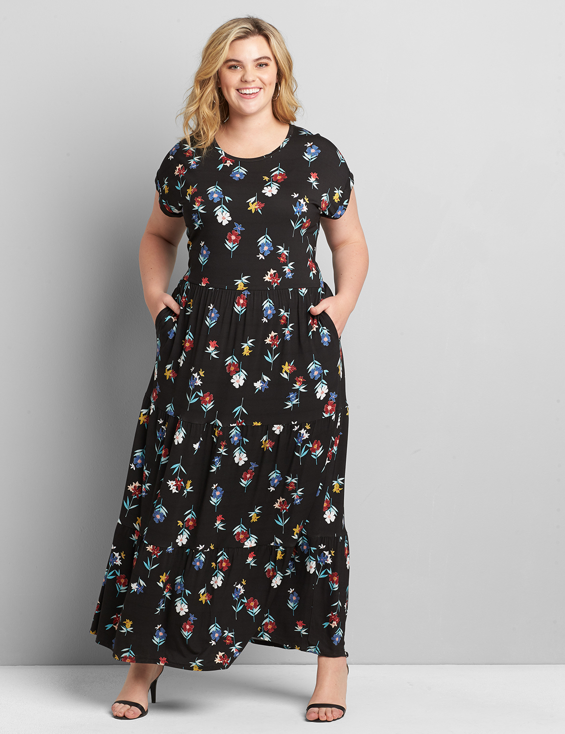 Lane Bryant + Floral Chiffon Maxi Dress