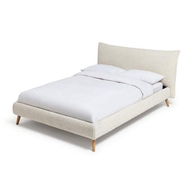 Habitat + Habitat Marshmallow Double Bed Frame White Boucle