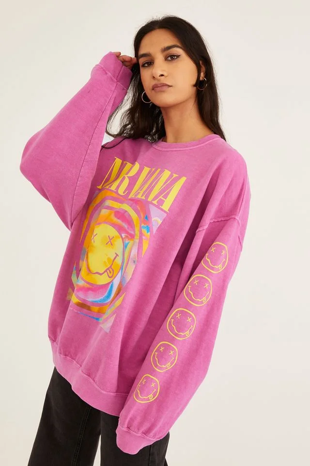 Urban Outfitters + Nirvana Smile Overdyed Sweatshirt
