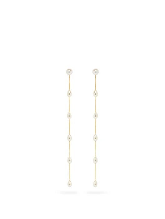 Sophie Buhai + Sophie Buhai Pearl-drop 18kt gold-vermeil chain earrings
