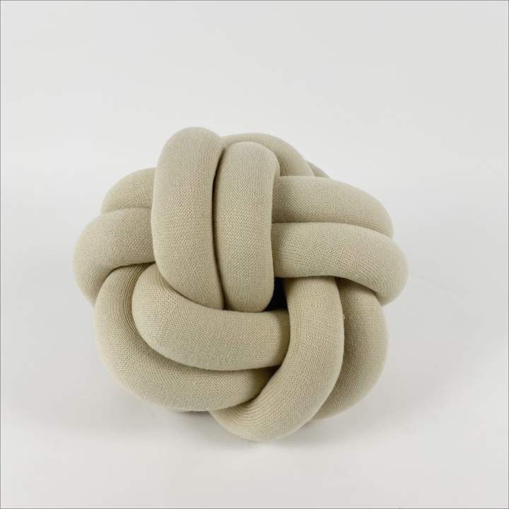 The Knot Pillow + Beige Large Knot Pillow