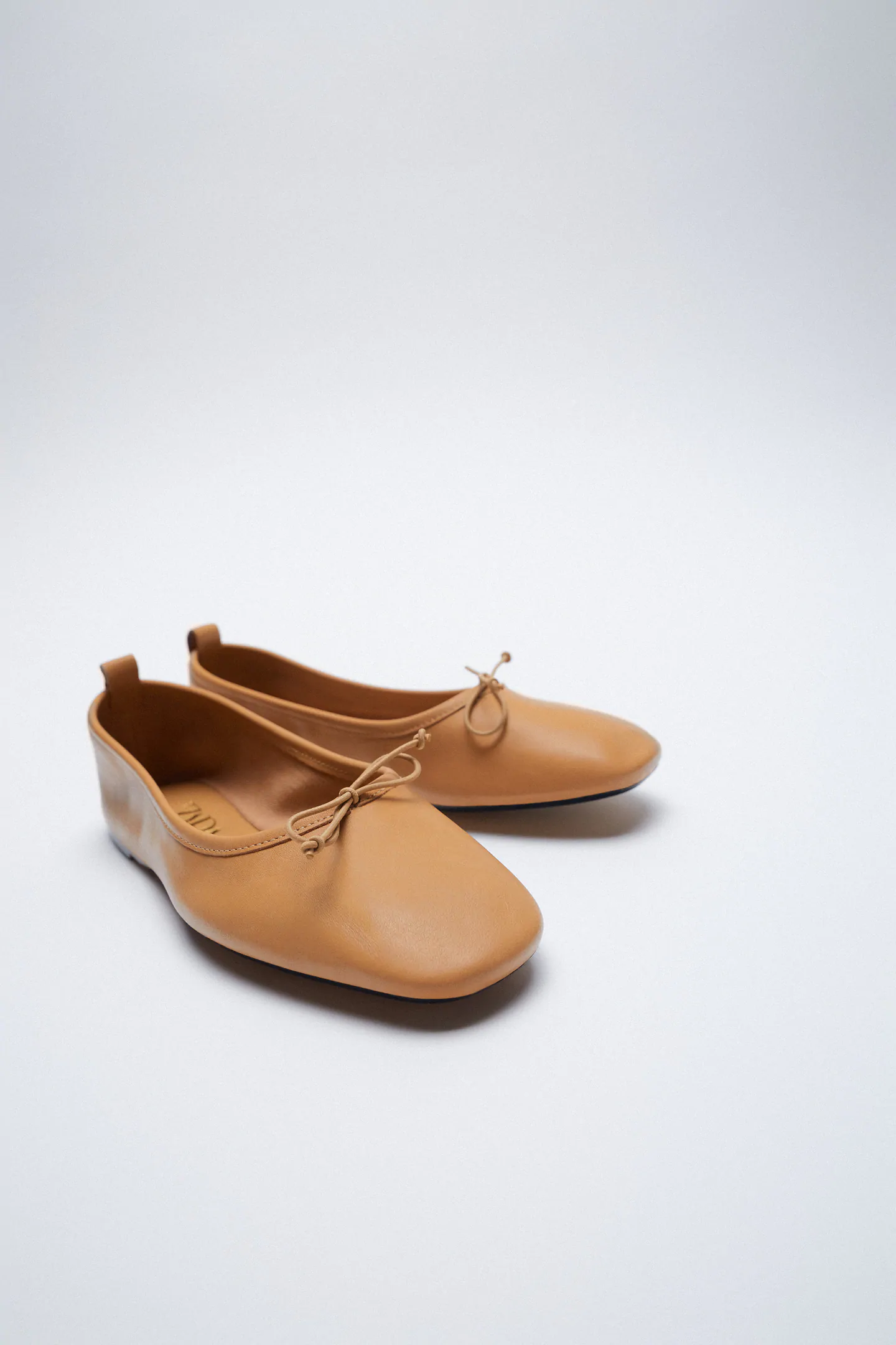 Zara leather flats hotsell