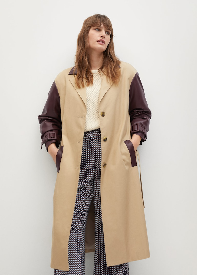 Mango violeta sales trench coat
