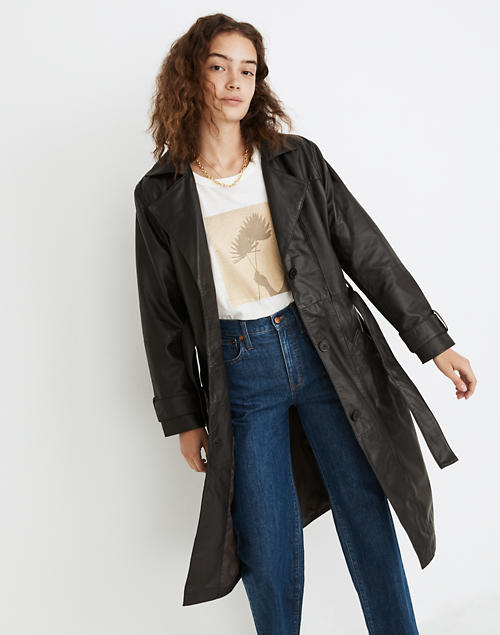 Madewell + Deadwood Recycled Leather Terra Trench Coat