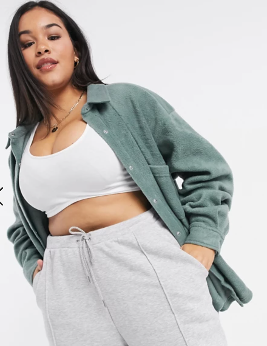 Oversized fleece shacket Clearance