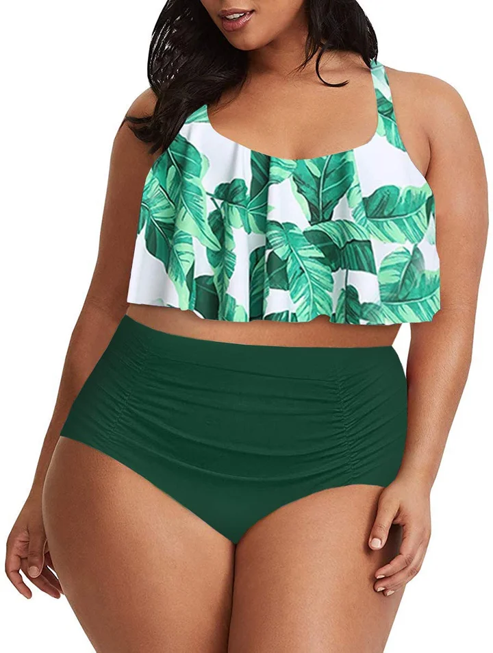 YWDJ Clearance Womens Bathing Suits 2 Piece Tankini Plus Size Large Bust  Full Coverage Conservative Tummy Control Swimsuits for Women Plus Size Bathing  Suit for Women 40-Green XXL 