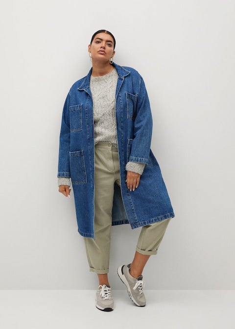 Mango + Denim Trench Coat With Pockets