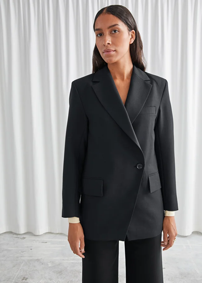 & Other Stories + Oversized Asymmetric Single Breasted Blazer