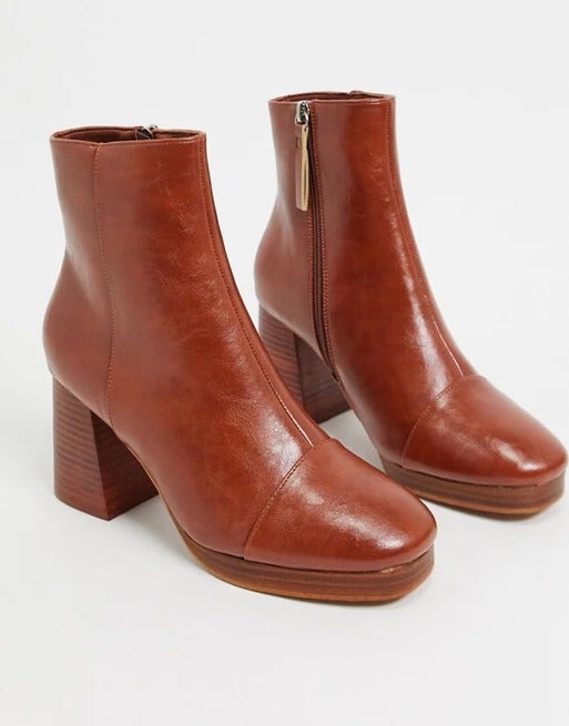 rhona platform boots in tan