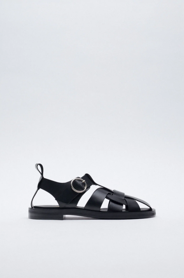 flat cage sandals zara