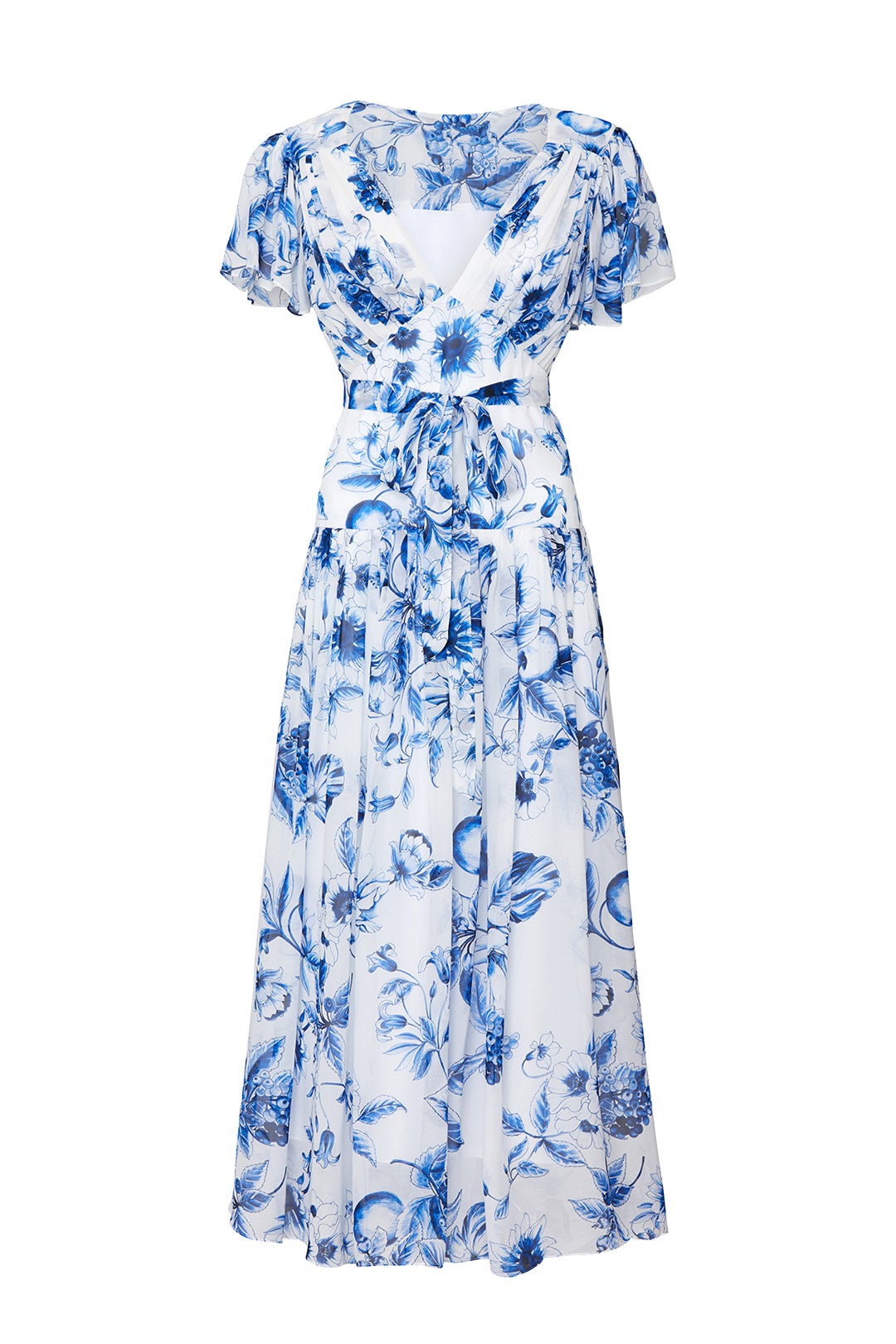 Monique Lhuillier + Floral Tie Waist Maxi