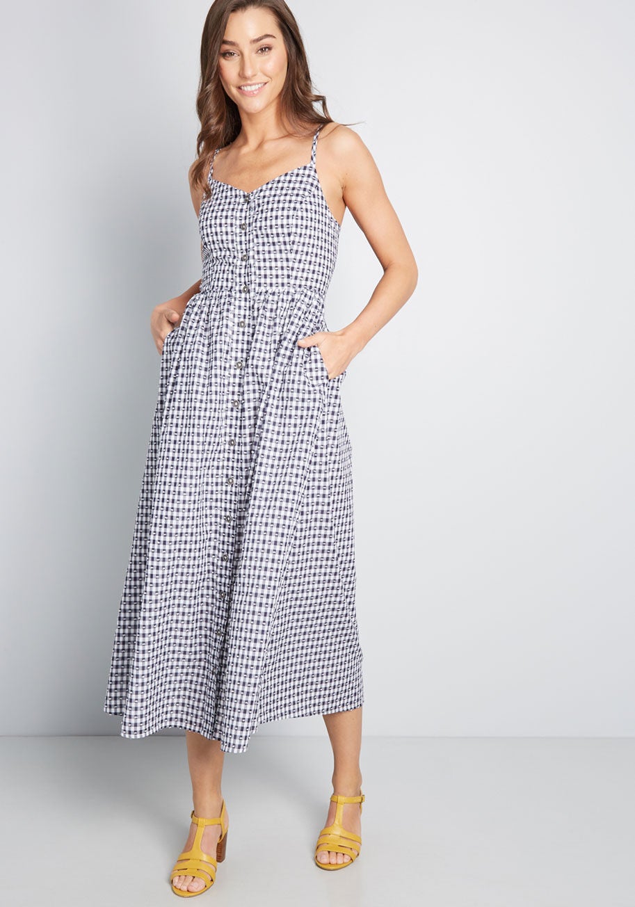 ModCloth Quite Clearly Charismatic Midi Dress