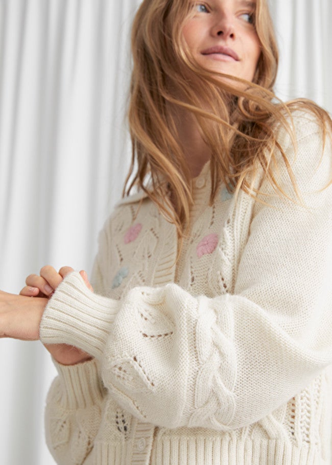 and other stories cable knit cardigan