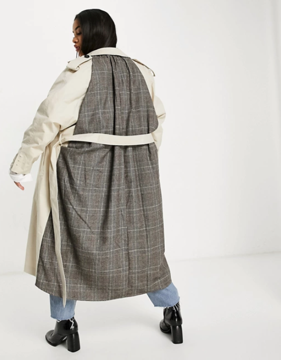 Damson Madder Oversized Checkered Raincoat Sixth June Plus